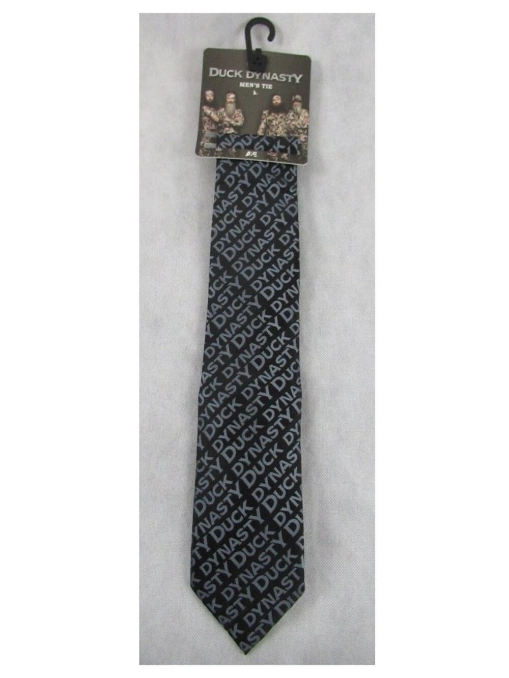 A&E Duck Dynasty Men's Printed Logo Neck Tie, Black Silver, One Size